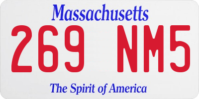 MA license plate 269NM5