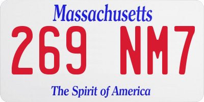 MA license plate 269NM7