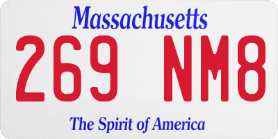 MA license plate 269NM8