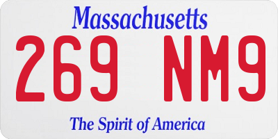 MA license plate 269NM9