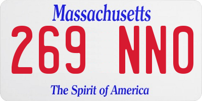MA license plate 269NN0
