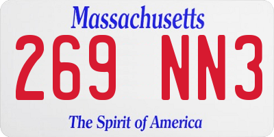 MA license plate 269NN3