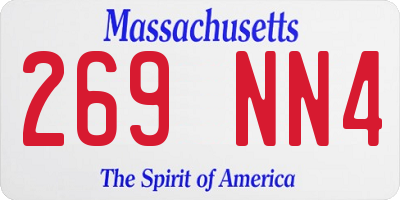 MA license plate 269NN4