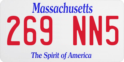 MA license plate 269NN5