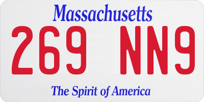 MA license plate 269NN9
