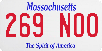 MA license plate 269NO0