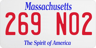 MA license plate 269NO2