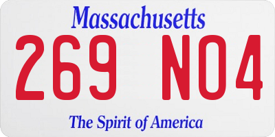 MA license plate 269NO4
