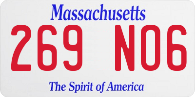 MA license plate 269NO6