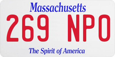MA license plate 269NP0
