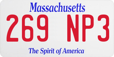 MA license plate 269NP3