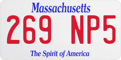 MA license plate 269NP5