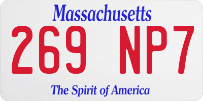 MA license plate 269NP7
