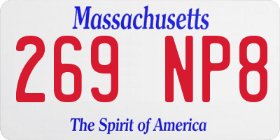 MA license plate 269NP8