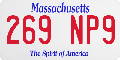MA license plate 269NP9