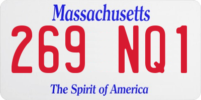 MA license plate 269NQ1