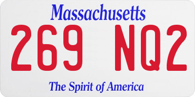 MA license plate 269NQ2