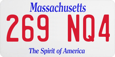 MA license plate 269NQ4