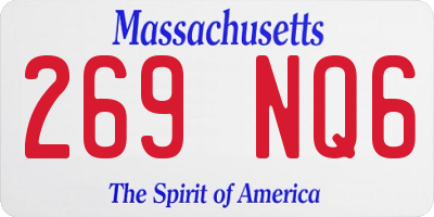 MA license plate 269NQ6