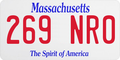 MA license plate 269NR0