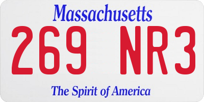 MA license plate 269NR3