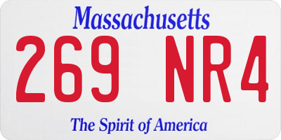 MA license plate 269NR4