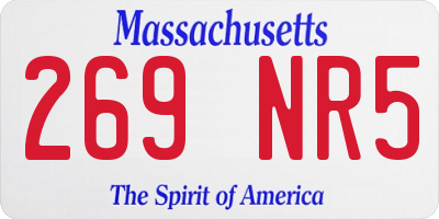 MA license plate 269NR5