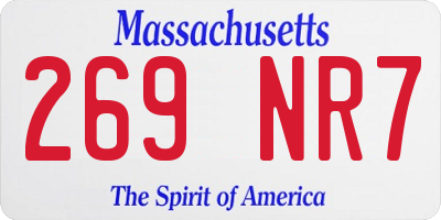 MA license plate 269NR7