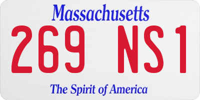MA license plate 269NS1