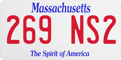 MA license plate 269NS2