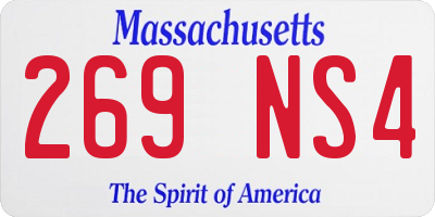 MA license plate 269NS4