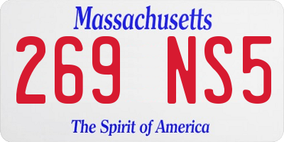 MA license plate 269NS5