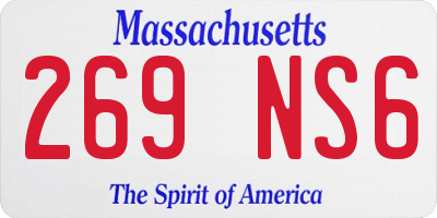 MA license plate 269NS6