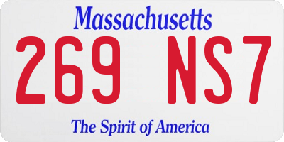 MA license plate 269NS7