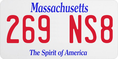 MA license plate 269NS8