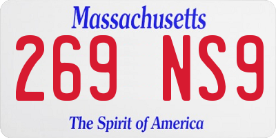 MA license plate 269NS9