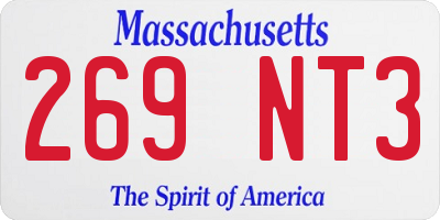 MA license plate 269NT3