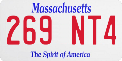 MA license plate 269NT4