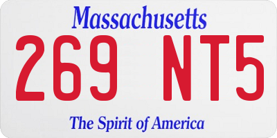 MA license plate 269NT5