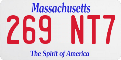 MA license plate 269NT7