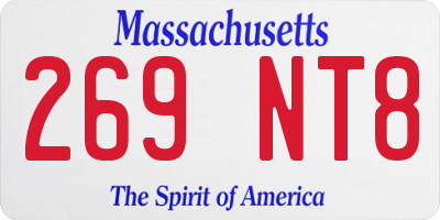 MA license plate 269NT8