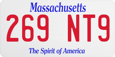 MA license plate 269NT9