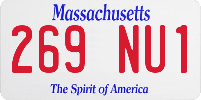 MA license plate 269NU1