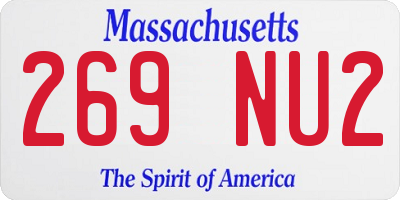 MA license plate 269NU2