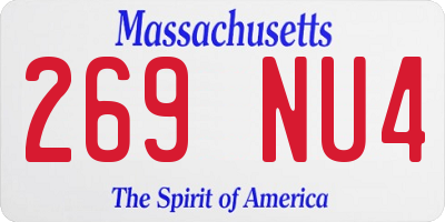 MA license plate 269NU4