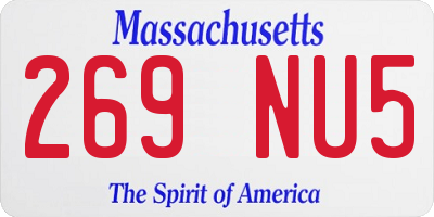 MA license plate 269NU5