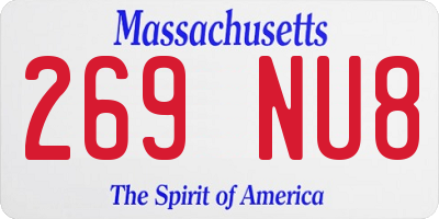MA license plate 269NU8