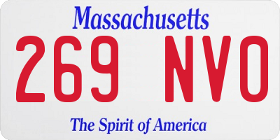 MA license plate 269NV0