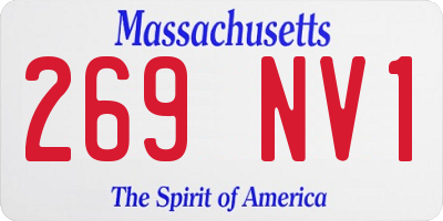 MA license plate 269NV1