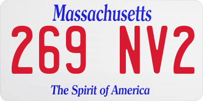 MA license plate 269NV2
